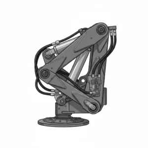 Folding hydraulic stabilizer leg for forestry machine