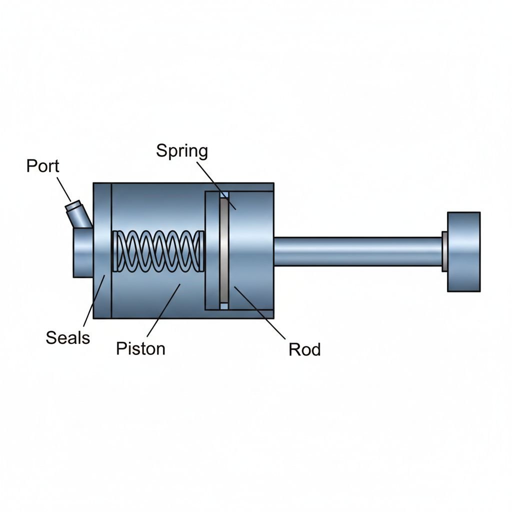 single acting hydraulic cylinder diagram with spring return