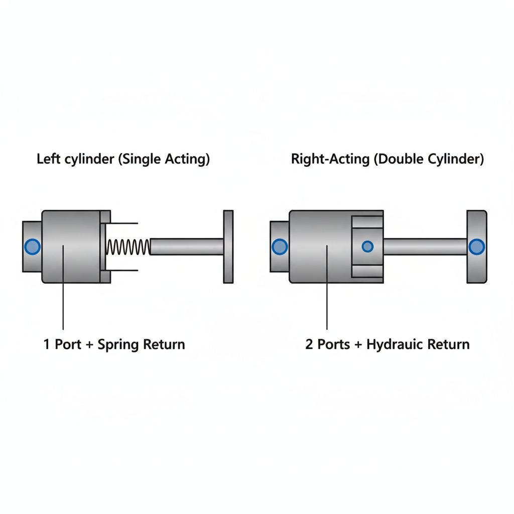 single acting vs double acting hydraulic cylinder comparison