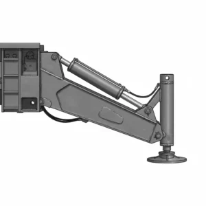Swing-out hydraulic stabilizer leg