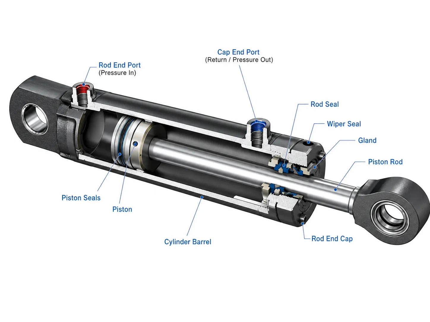 Hydraulic Cylinder Cross-Section Diagram